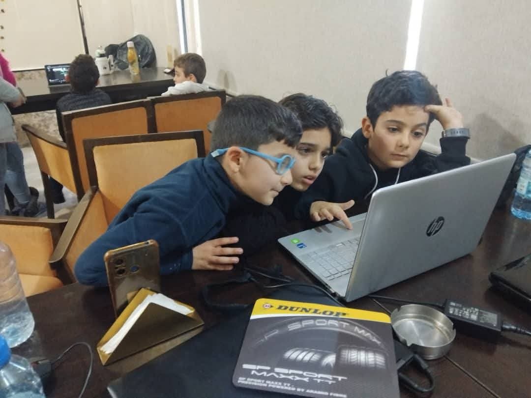 Students collaborating on a project